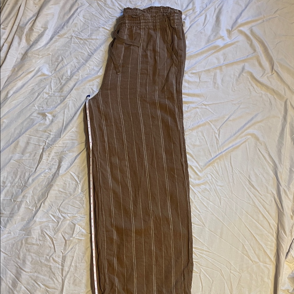 Women's Brown Striped Pants - Picture 5 of 5
